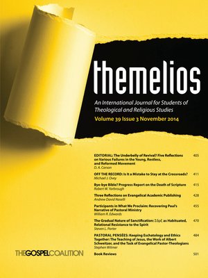 cover image of Themelios, Volume 39, Issue 3